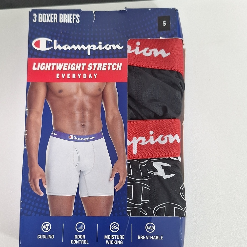 Champion Boxer Briefs Black Logo